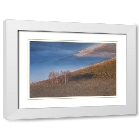 Chromatic Sunrise White Modern Wood Framed Art Print with Double Matting by Ionut Coman, Alexandru