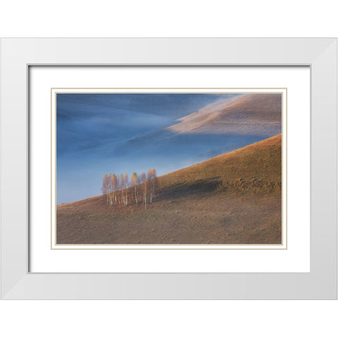 Chromatic Sunrise White Modern Wood Framed Art Print with Double Matting by Ionut Coman, Alexandru