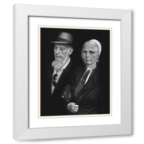 American Gothic White Modern Wood Framed Art Print with Double Matting by Getsadze, Zurab