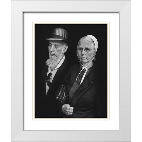 American Gothic White Modern Wood Framed Art Print with Double Matting by Getsadze, Zurab