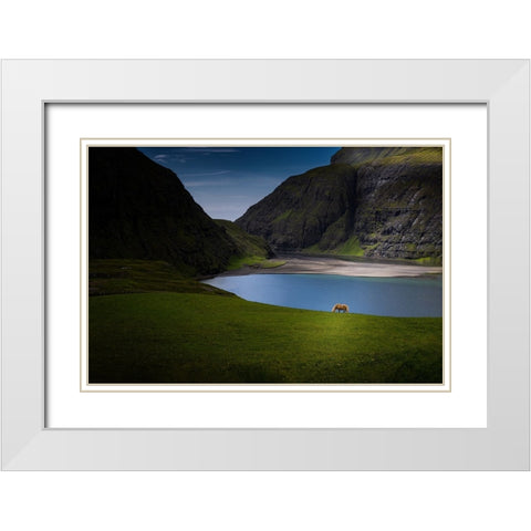Lonely White Modern Wood Framed Art Print with Double Matting by Zhang, Dennis