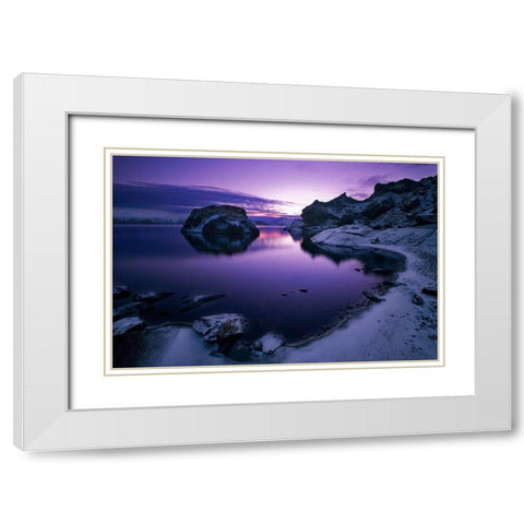 Ortus Solis White Modern Wood Framed Art Print with Double Matting by Ingibergsson, Bragi