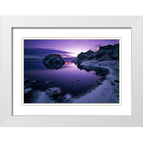 Ortus Solis White Modern Wood Framed Art Print with Double Matting by Ingibergsson, Bragi