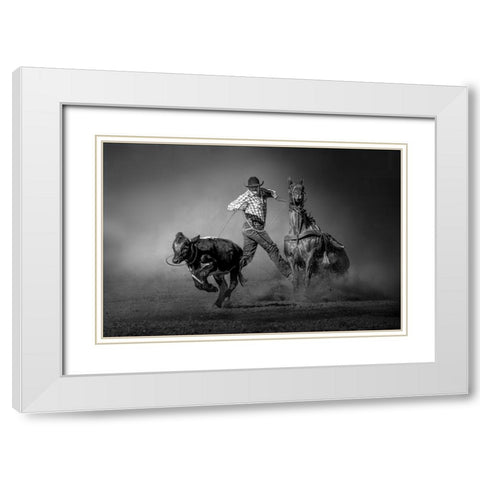 Perfect Throw White Modern Wood Framed Art Print with Double Matting by Yu Wu, Irene