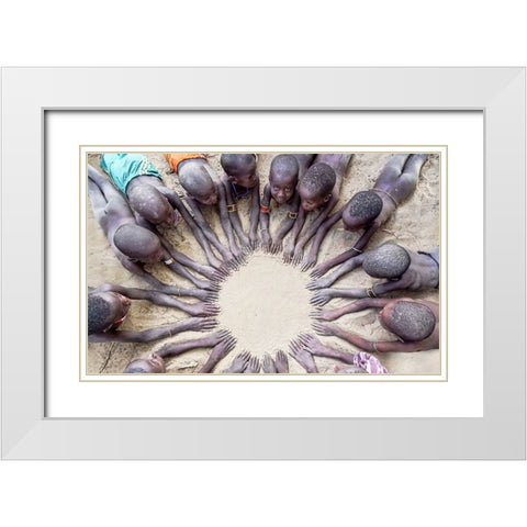 Little Fingers White Modern Wood Framed Art Print with Double Matting by Wiener, Iris