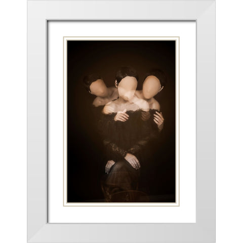 Faceless White Modern Wood Framed Art Print with Double Matting by Shadkhast, Naghmeh