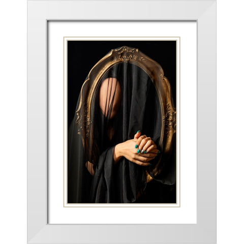 Faceless White Modern Wood Framed Art Print with Double Matting by Shadkhast, Naghmeh