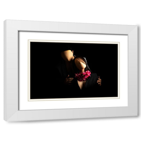 Faceless White Modern Wood Framed Art Print with Double Matting by Shadkhast, Naghmeh