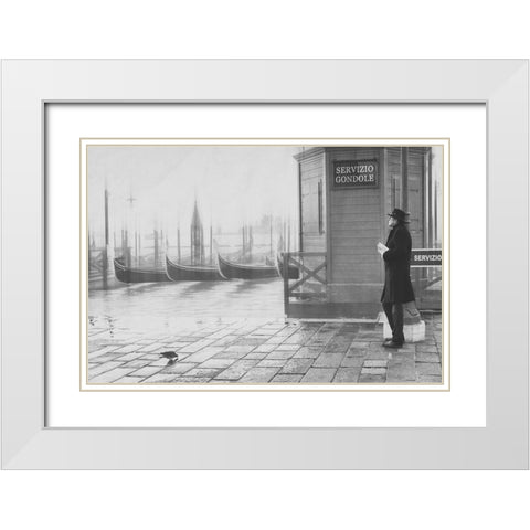 Waiting For The Service White Modern Wood Framed Art Print with Double Matting by Schleicher-Schwarz, Roswitha