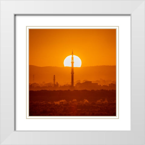 Sunrise For A New Morning White Modern Wood Framed Art Print with Double Matting by Shacked, Barak