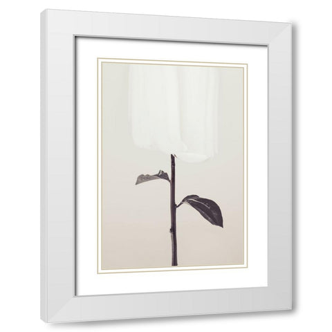 Peony 18 White Modern Wood Framed Art Print with Double Matting by 1x Studio III