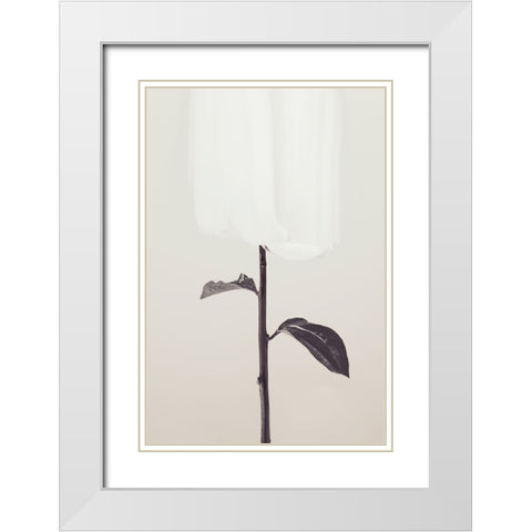 Peony 18 White Modern Wood Framed Art Print with Double Matting by 1x Studio III