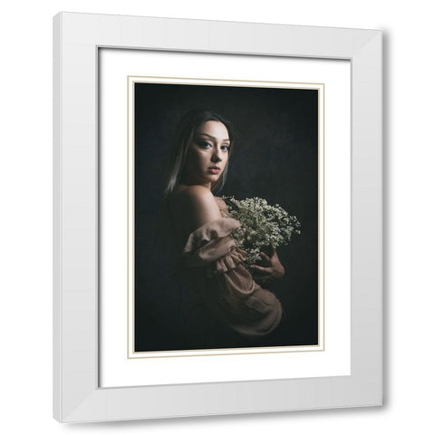 Blumenmacdchen White Modern Wood Framed Art Print with Double Matting by Kurz, Christian