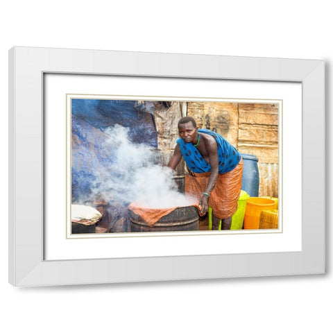 Hard Work White Modern Wood Framed Art Print with Double Matting by Wiener, Iris