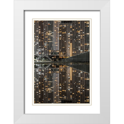 Mirror World White Modern Wood Framed Art Print with Double Matting by Matsubara, Hiroki