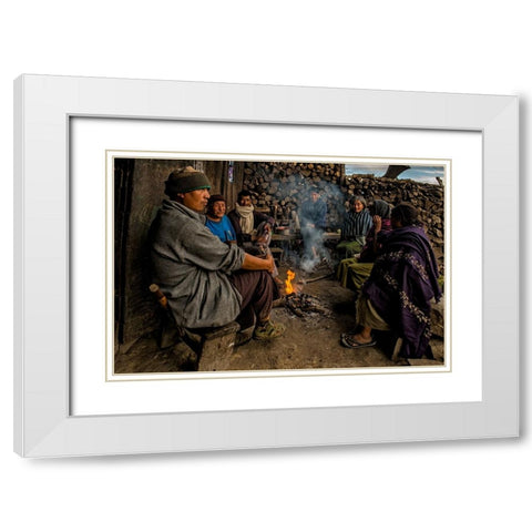 Rice Wine Bar White Modern Wood Framed Art Print with Double Matting by Golani, Aharon