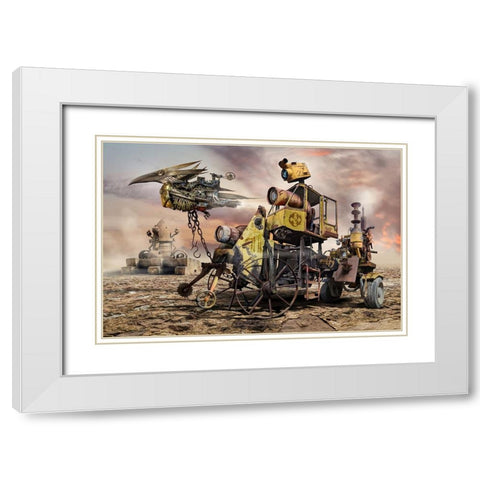 Exploring Misty Valley White Modern Wood Framed Art Print with Double Matting by Penchev, Radoslav