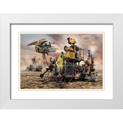 Exploring Misty Valley White Modern Wood Framed Art Print with Double Matting by Penchev, Radoslav