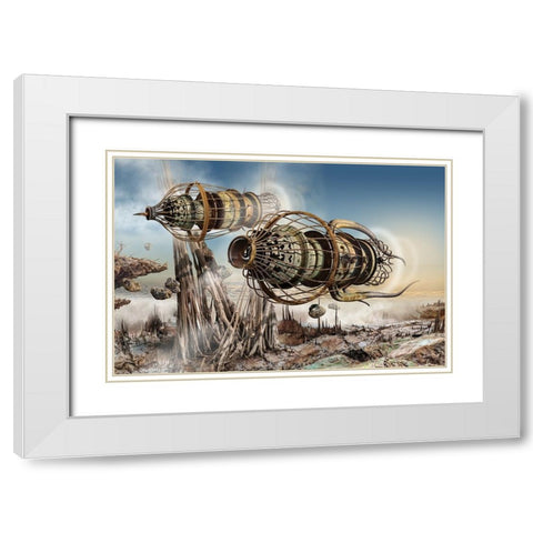 A Memory From The Future White Modern Wood Framed Art Print with Double Matting by Penchev, Radoslav