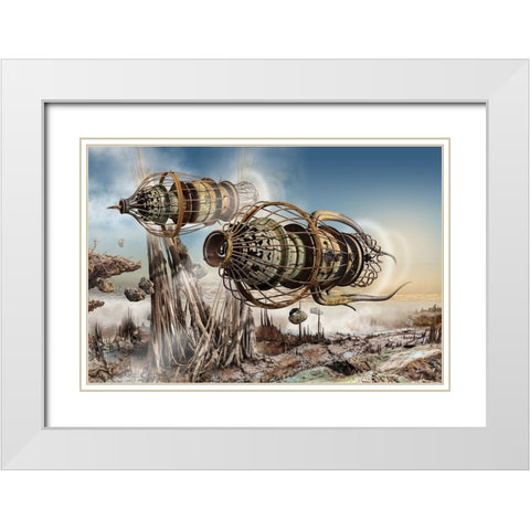 A Memory From The Future White Modern Wood Framed Art Print with Double Matting by Penchev, Radoslav