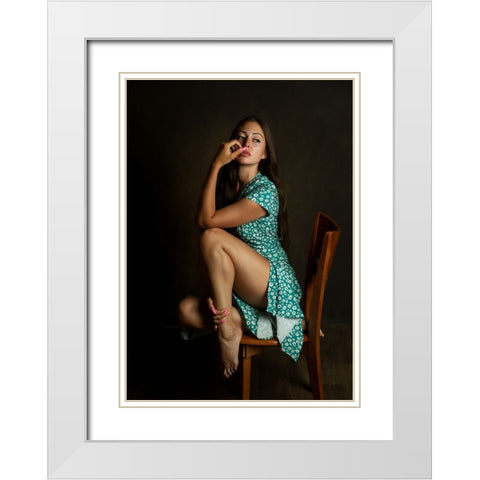 Sonya White Modern Wood Framed Art Print with Double Matting by Rise, Zachar