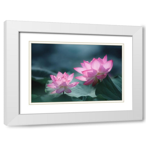 Views Of Different Depths White Modern Wood Framed Art Print with Double Matting by Suzuki, Takashi