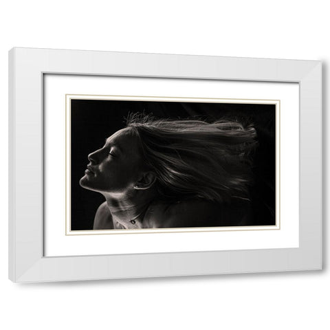 Portret White Modern Wood Framed Art Print with Double Matting by Esto, Darija