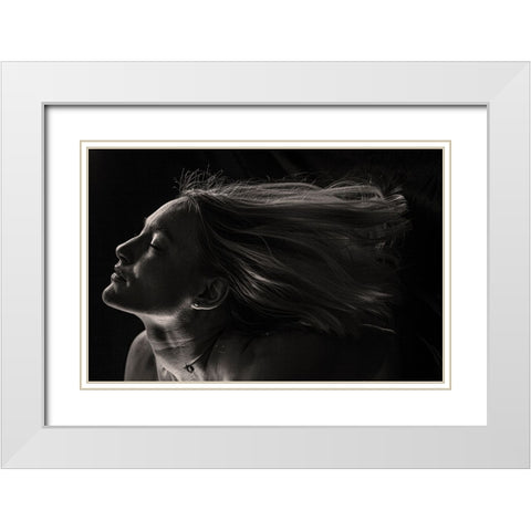 Portret White Modern Wood Framed Art Print with Double Matting by Esto, Darija