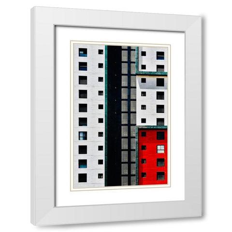 Facade - Gani Tikva White Modern Wood Framed Art Print with Double Matting by Orbach, Arnon
