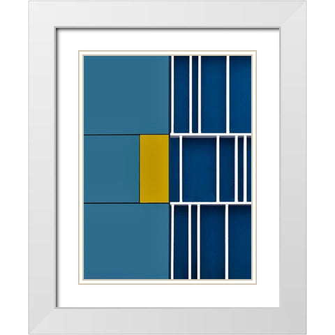 Facade - Downtown Los Angeles California White Modern Wood Framed Art Print with Double Matting by Orbach, Arnon