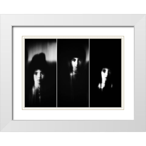 Sisters White Modern Wood Framed Art Print with Double Matting by Droste, Holger