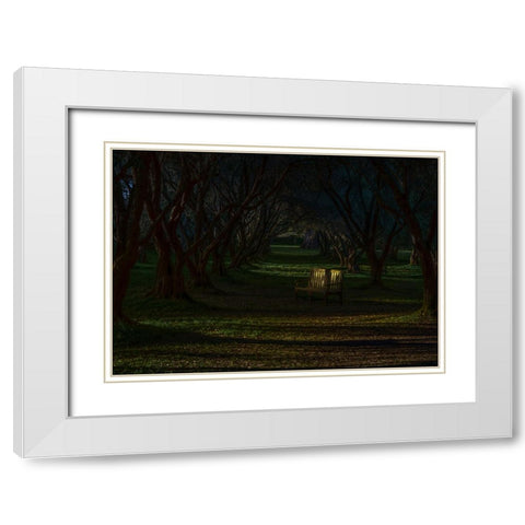 Empty Chair White Modern Wood Framed Art Print with Double Matting by Tseng, Judy