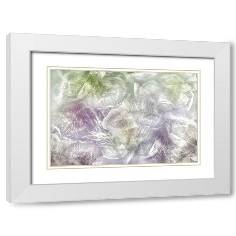 Dancing Flowers White Modern Wood Framed Art Print with Double Matting by Shumilova, Ludmila