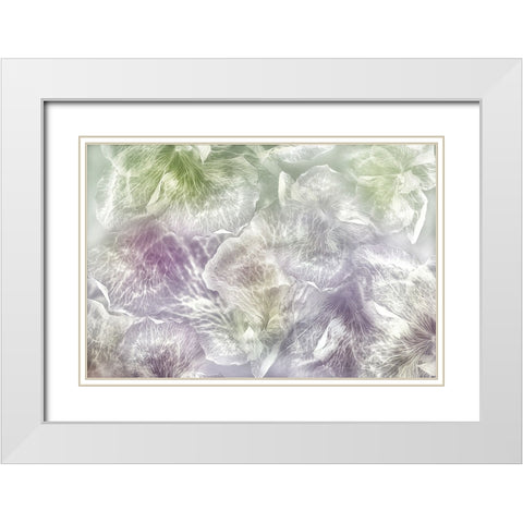 Dancing Flowers White Modern Wood Framed Art Print with Double Matting by Shumilova, Ludmila
