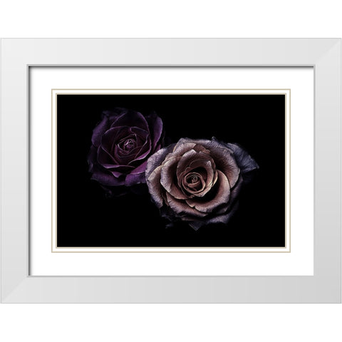 Roses White Modern Wood Framed Art Print with Double Matting by Julie, Angel