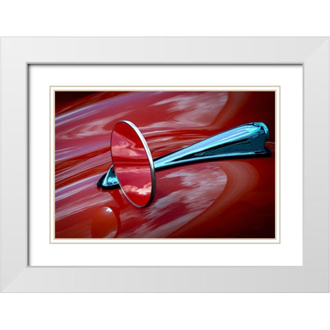 Rear view mirror White Modern Wood Framed Art Print with Double Matting by Ruckert, Stephan