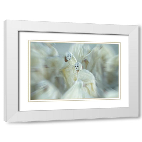 Masked White Modern Wood Framed Art Print with Double Matting by Kurz, Christian