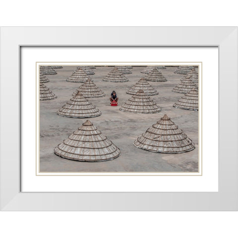 Chatal Story White Modern Wood Framed Art Print with Double Matting by Alam Khan, Rakibul