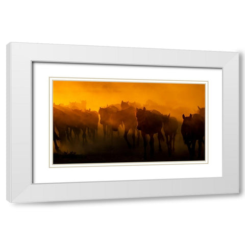 Untitled White Modern Wood Framed Art Print with Double Matting by Bilgin, Zuhdu