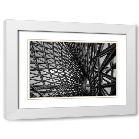 Steel structure building 6 White Modern Wood Framed Art Print with Double Matting by Konglingming