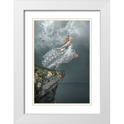 Jumpfree White Modern Wood Framed Art Print with Double Matting by Egger, Marcel