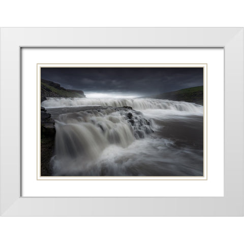 Flows II White Modern Wood Framed Art Print with Double Matting by Parejo, Jose