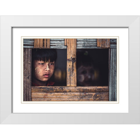 Look Through The Window White Modern Wood Framed Art Print with Double Matting by Tagliarino, Marco