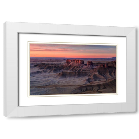 Morning Of Wild Land White Modern Wood Framed Art Print with Double Matting by Jin, Jie