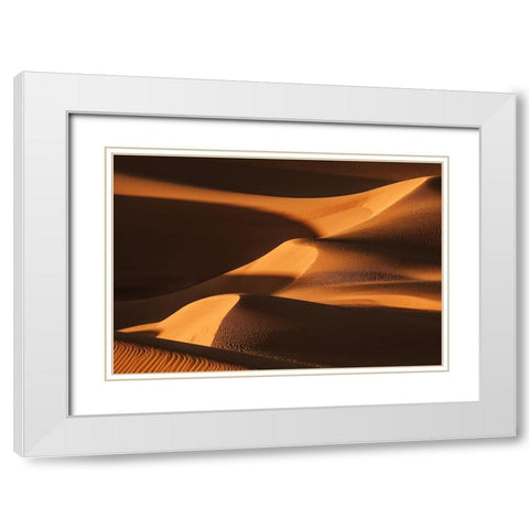 The Sand Dune Ladder White Modern Wood Framed Art Print with Double Matting by Qiu, Jenny