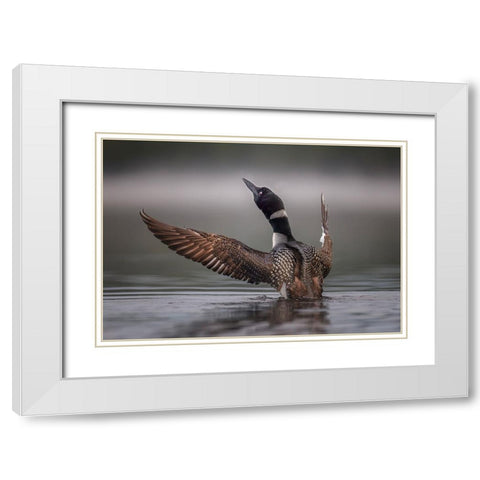 Splash White Modern Wood Framed Art Print with Double Matting by Dan, Kai