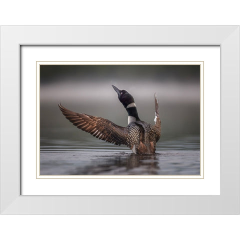 Splash White Modern Wood Framed Art Print with Double Matting by Dan, Kai