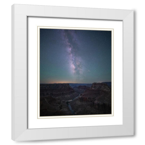 Grand Canyon and Milky Way White Modern Wood Framed Art Print with Double Matting by Wei, Willa