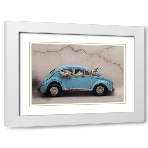 Beep Beep White Modern Wood Framed Art Print with Double Matting by Wolbers, Louise