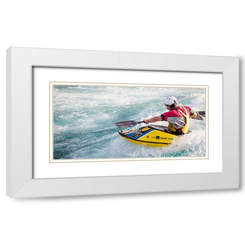 Action In Water White Modern Wood Framed Art Print with Double Matting by Grop, Serge